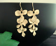 Gold Trio Orchid Earrings