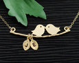 Gold Kissing Bird Necklace