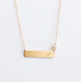 Gold Bar Birthstone Necklace