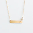 Gold Bar Birthstone Necklace