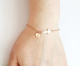 Rose Gold Cross Charm Bracelet