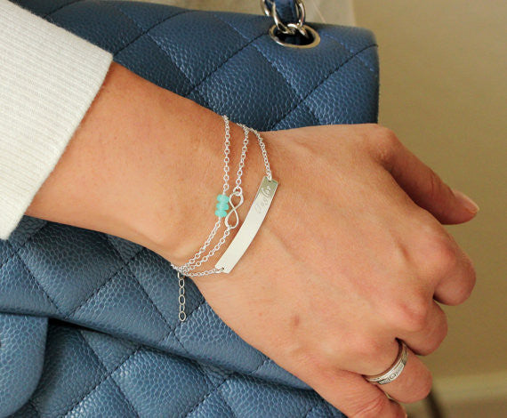 Silver Bar Bracelets