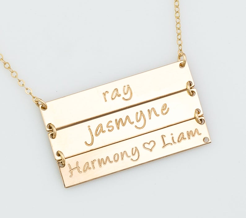 Multiple Name Bar Necklace