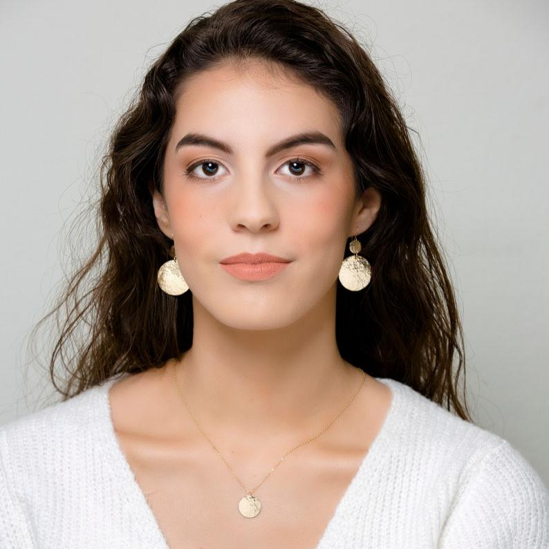 Double Circle Discs Earrings