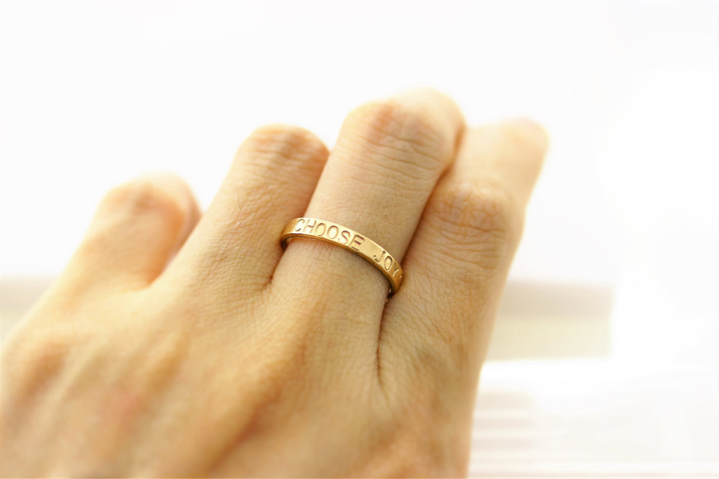 Personalized Thin Bar Ring, 3mm Ring