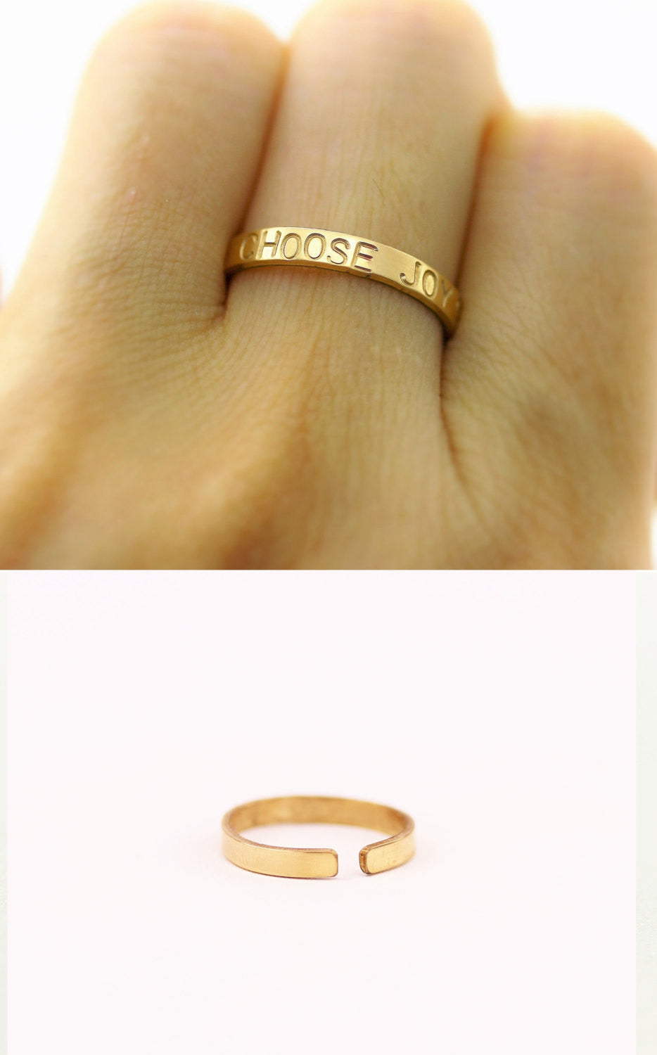 Personalized Thin Bar Ring, 3mm Ring