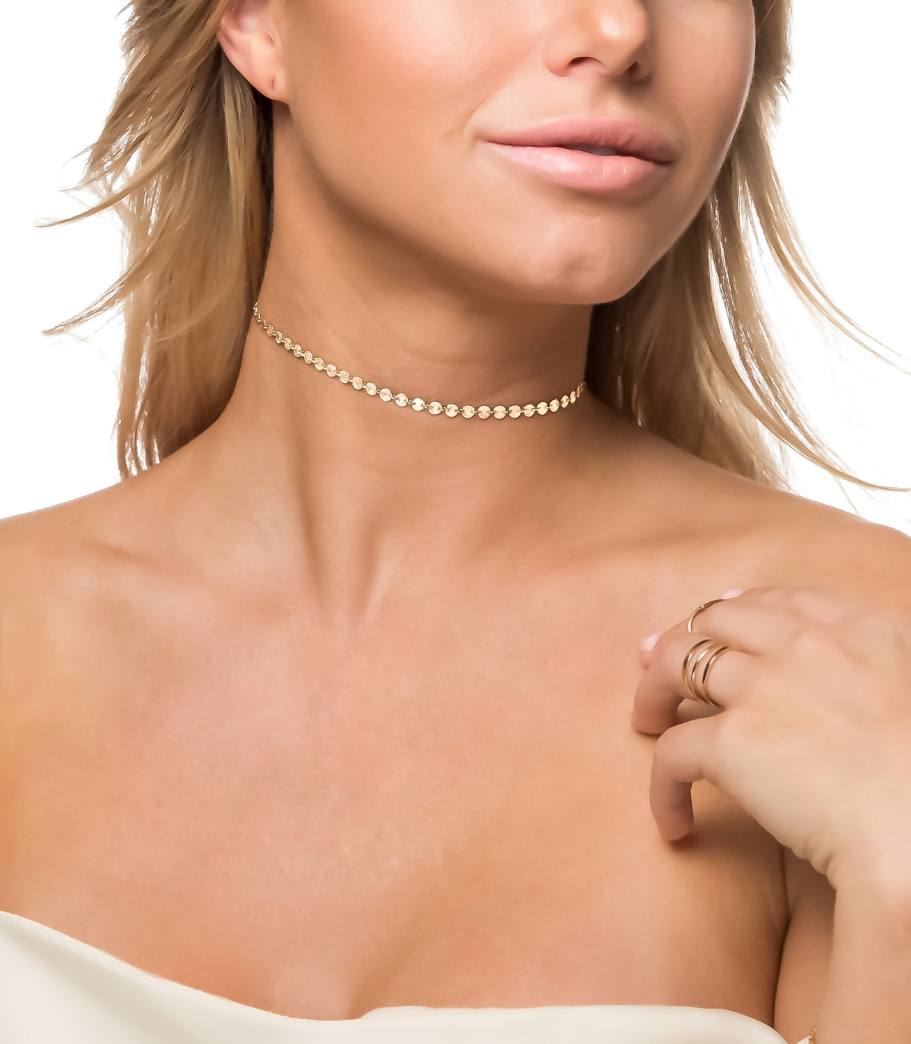 Gold Coin Tattoo Choker Necklace