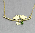 Silver Parent Birds Necklace
