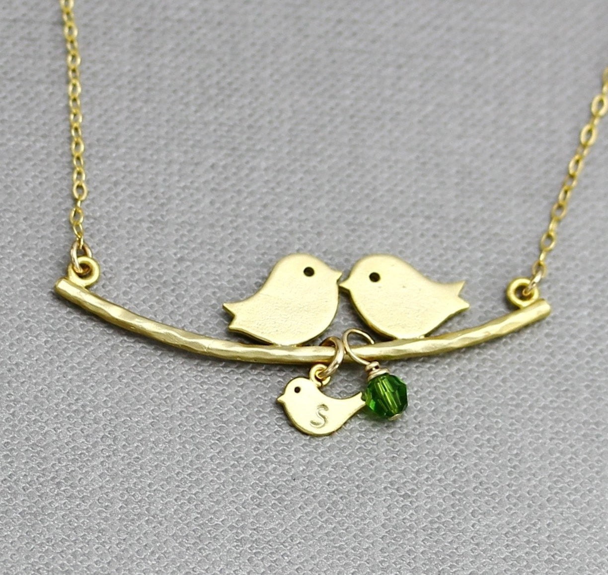 Silver Parent Birds Necklace