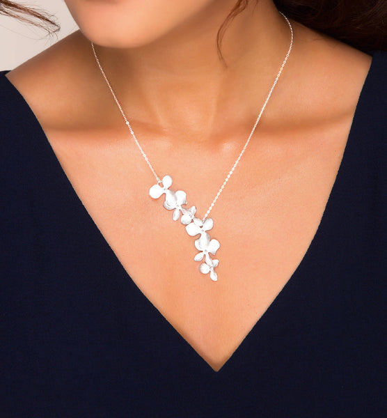 Double Trio Orchid Necklace