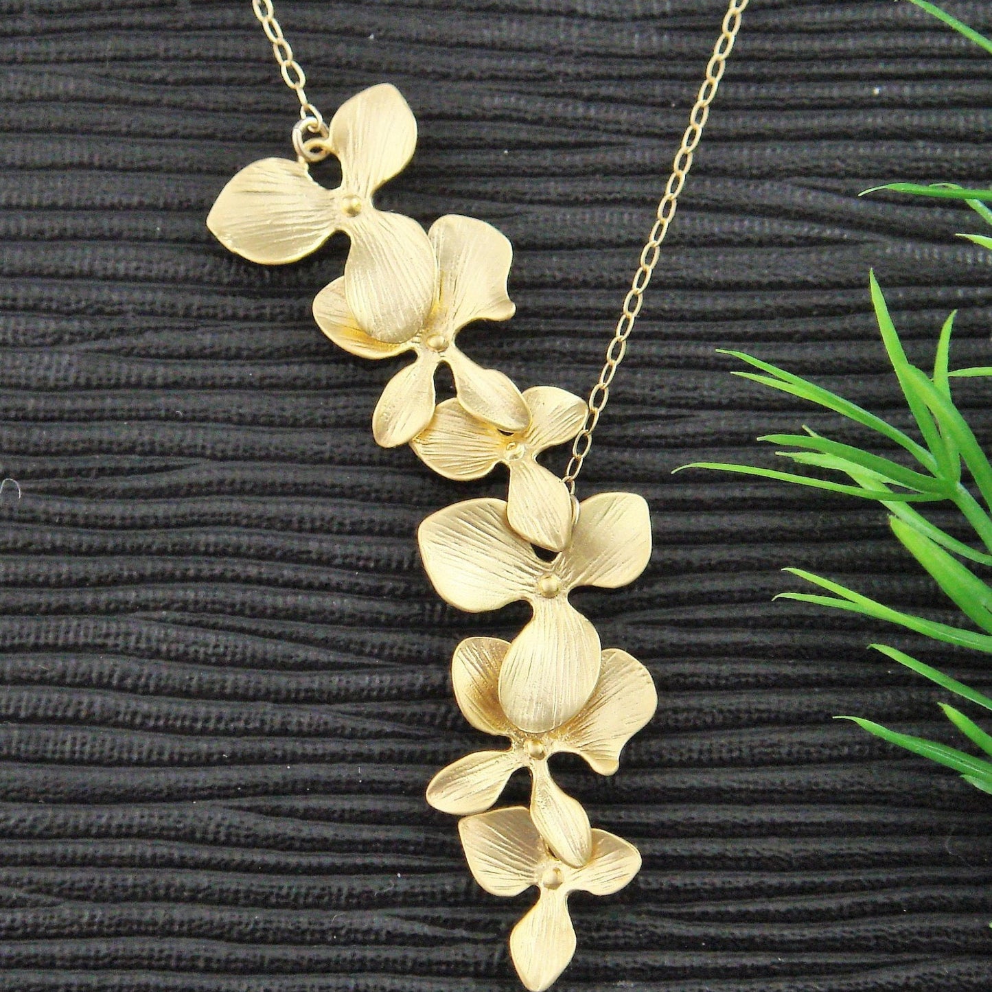 Double Trio Orchid Necklace