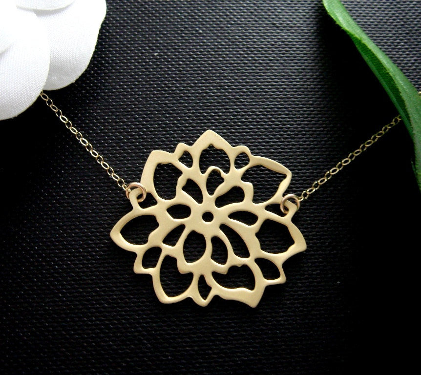 Dahlia Flower Necklace