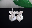 Orchid Coin Pearl Earrings