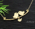 Gold Family Birds Necklace