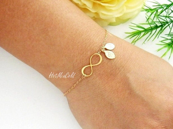 Gold Infinity Leaf Bracelet