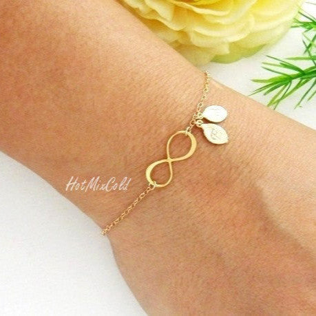 Gold Infinity Leaf Bracelet