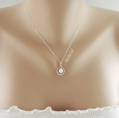 Silver Infinity Pearl Necklace