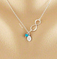 Silver Infinity Birthstone Necklace