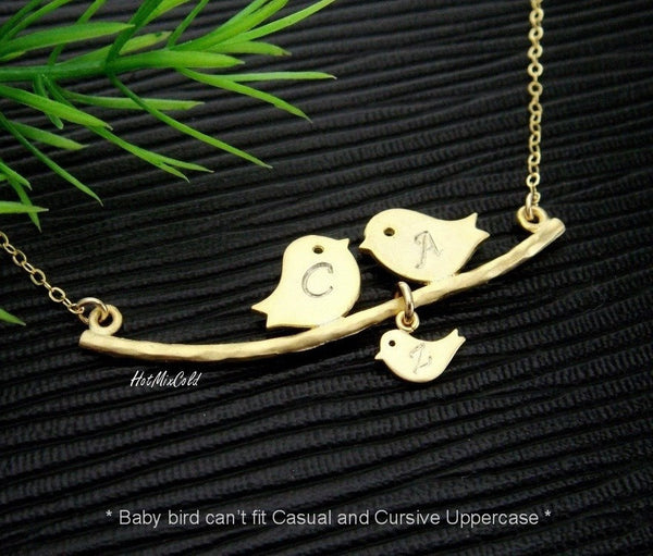 Gold Parent Birds Necklace