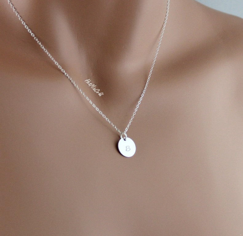 Silver Monogram Necklace / Silver Personalized Jewelry / Initial Circle Charm  Necklace / Bridesmaid Gifts, Best friend, Sister - Shop For Charm  Personalized Necklace Online