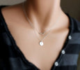 Silver Double Layer Infinity Disc Necklace