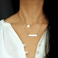 Double Layer Disc and Bar Necklace