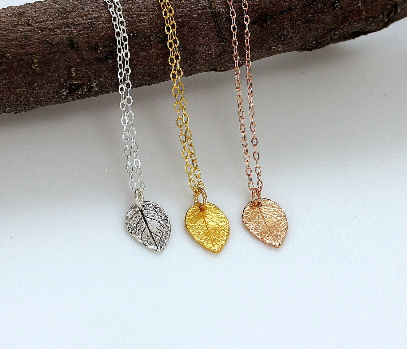 Tiny Leaf Necklaces