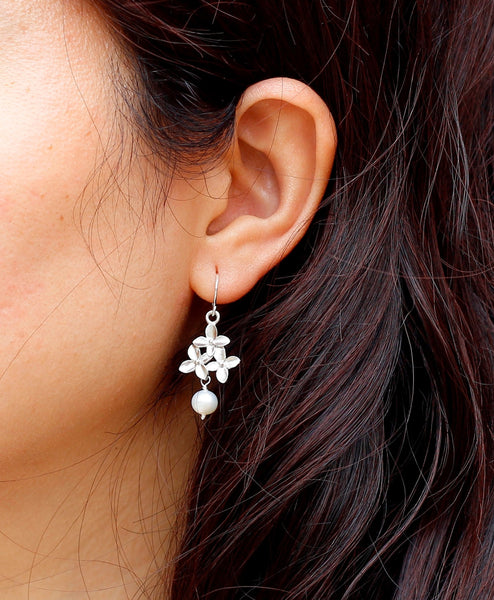 Silver Cherry Blossom Earring