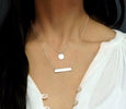 Sterling Silver Disc Bar Layer Necklace