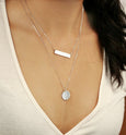 Layering Bar and Disc Necklace