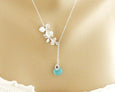 Silver Trio Orchid Initial Lariat