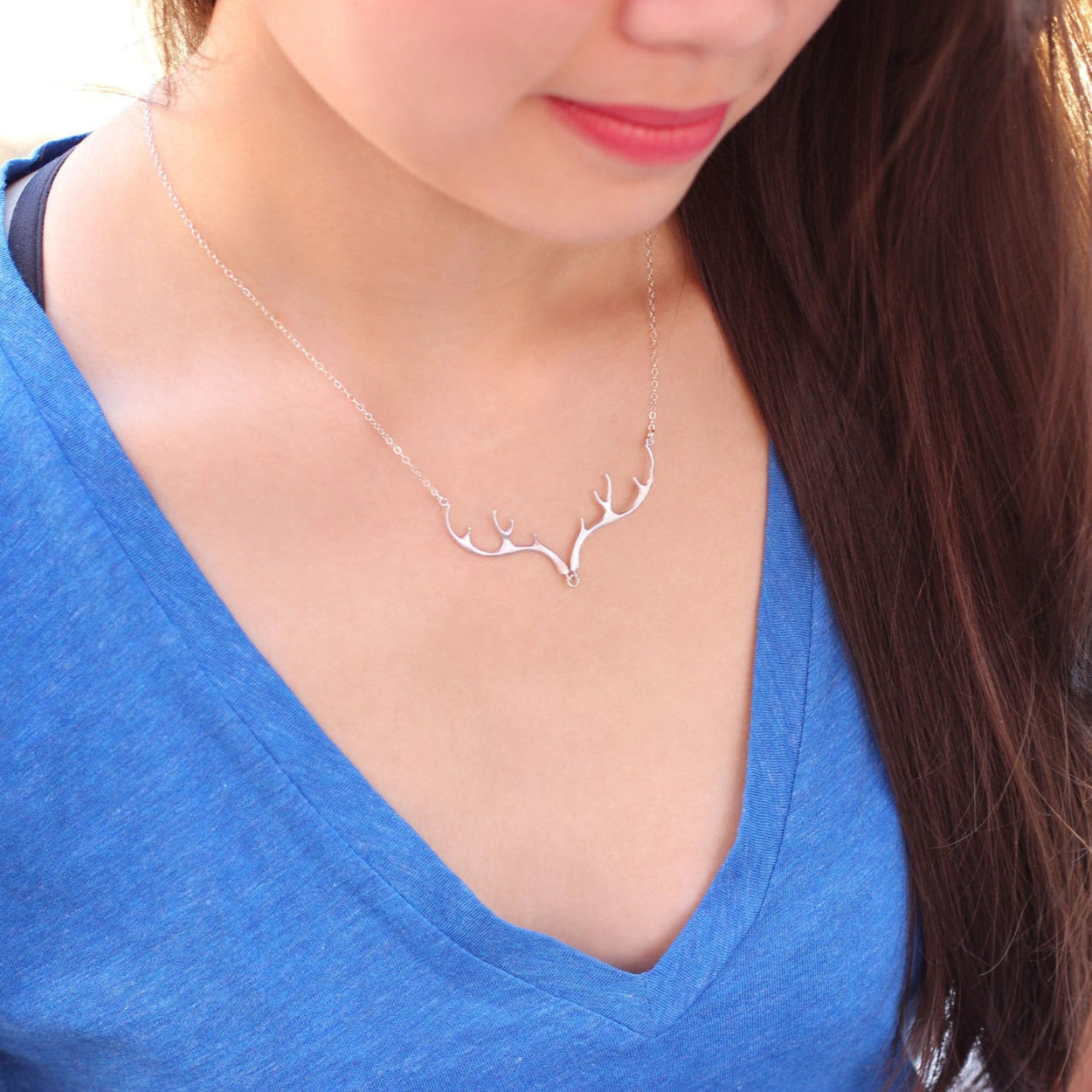 Silver Curve Tube Necklace