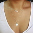 Double Layer Skinny Bar and Diamond Necklace