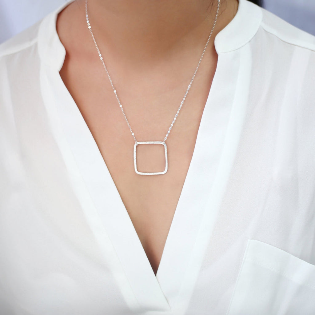 Square Necklace, 1" Square