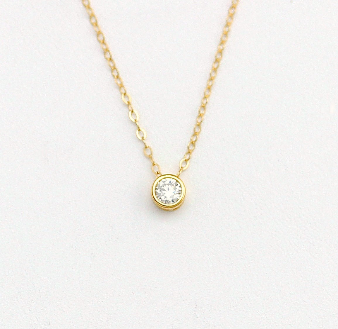 CZ Diamond &  Long Lariat Hammered Disc Personalized Layering Necklace