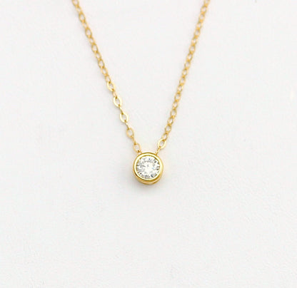 CZ Diamond &  Long Lariat Hammered Disc Personalized Layering Necklace