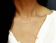 Silver Curve Tube Necklace