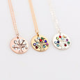 Family Birthstone Tree Pendant Necklace